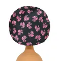 Elastic satin sleeping cap for kids with pink bow pattern on black fabric - One Size / Black Bow