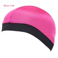 Cuffia wave in raso rosso rosa setoso con fascia elastica nera per la cura dei capelli - Taglia unica / Rosa Rosso