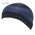 Cuffia Wave Dome in raso blu navy con fascia elastica per la protezione dei capelli - Taglia unica / Blu navy