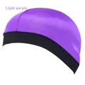 Cuffia wave in raso viola chiaro con ampia fascia elastica nera per uomo - Taglia unica / Viola Lucido
