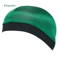 Cuffia in seta turchese per uomo con ampia fascia elastica nera per la cura dei capelli - Taglia unica / Verde Scuro
