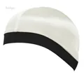 Cuffia Wave Dome in raso beige con ampia fascia elastica nera per capelli - Taglia unica / Bianco Sporco