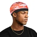 Gorro durag elástico de camuflaje rojo y rosa en seda sintética con banda ancha - Rojo