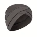 Dunkelgrauer Turban-Hut für Damen mit stylischem Crossover-Design aus weichem Strick - Einheitsgröße / Dunkelgrau