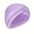 Hellvioletter Turbanhut mit schickem Kreuzdesign vorne und weicher Rippenstruktur - Einheitsgröße / Hellviolett