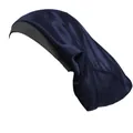 Dunkelblaue Schlafhaube aus Seidensatin für Herren mit schwarzem Elastikband für lange Haare - Einheitsgröße / Marineblau