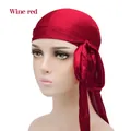 Seidiger weinroter Durag-Kopfwickel für Damen mit langem Schwanz und Satin-Oberfläche - Einheitsgröße / Burgunderrot