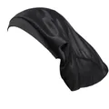 Schwarze Satin-Schlafhaube für Herren mit elastischem Band zum Schutz langer Haare - Einheitsgröße / Schwarz
