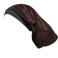 Dunkelbraune Satin-Schlafmütze mit schwarzem Elastikband für Männer Haarpflege - Einheitsgröße / Kaffeebraun