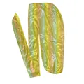 Durag soyeux brillant pour homme, chapeau de pirate jaune à longue queue accessoire de mode - Jaune