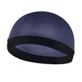 Berretto wave dome per bambini in finta seta viola scuro con fascia elastica nera - Taglia unica / Blu navy