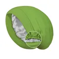 Grass green double layer sleeping bonnet with soft silver grey satin lining - One Size / Grass Green