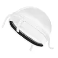 Détail du turban en satin blanc montrant le nœud tressé et la texture cousue - Taille unique / Blanc