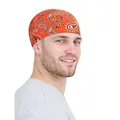 Cuffia elastica con stampa paisley arancione per sport all'aperto e ciclismo da uomo - Taglia unica / Arancione