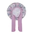 Purple satin kids sleeping cap with unicorn prints and long adjustable ribbons - Light Purple Unicorn