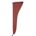 Detail view of brick red mesh wig cap with adjustable buckle and elastic drawstring closure - Coffee