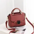 Chic berry red berry handbag with lychee grain leather and golden metal handle - Dusty Rose
