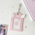 Detailansicht Kartenhalter aus pinkfarbenem PU-Leder mit Flügeln und Sternclip - Rosa