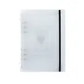 Frosted translucent 6-ring binder photo card album with heart cutout and black elastic strap - A5 White Shell (Excluding Inner Pages)
