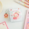 Mini transparent PVC 3-ring binder with cute cherry bear design and matching acrylic charm - Cute Cherry Bear