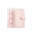 Pink glitter transparent PVC 3-ring mini binder cover with snap button closure - No.1 Glitter Style-Pure Pink