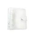 Transparent 3-ring PVC mini binder cover with snap closure and glitter finish - No.7 Clear Style-White