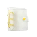 Mini 3-hole clear PVC binder with vibrant yellow rings and snap button closure - No.9 Clear Style-Yellow
