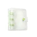 Mini transparent PVC 3-ring binder photo album with light green snap and rings - No.11 Clear Style-Green