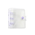 Mini 3-ring clear glitter PVC binder with light purple rings and snap button closure - No.12 Clear Style-Purple