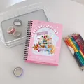 Dettaglio del quaderno a spirale rosa con illustrazioni di dolci e rilegatura in metallo - Dessert Rosa