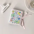 Dettaglio mini album fotografico in pelle PU bianca con simpatici motivi di orsi - Solo Copertina Singola / Guscio Bianco