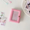 Pink PVC mini photocard collect book with star embossing and sweet love heart insert - Pink