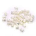 Macro shot of white tulip-shaped natural shell beads for DIY jewelry making - Magnolia Style (019)