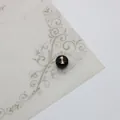 Round black resin bead with golden number one for DIY jewelry necklace making - Black 1