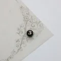 Black resin bead with golden number 3 for DIY necklace and jewelry making accessory - Black 3
