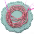 Faceted strawberry quartz beads on rose rope for DIY necklace and jewelry making - 2.0mm / Strawberry Quartz