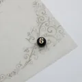 Perle ronde noire en résine avec chiffre 6 doré pour création de colliers DIY - Noir 6