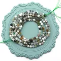 Faceted natural gemstone beads in mixed earthy tones for DIY jewelry making - 2.0mm / Tree Agate