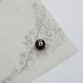 Perle ronde en résine noire avec numéro 8 doré pour création de colliers DIY - Noir 8