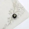 Perle ronde en résine noire avec chiffre neuf doré pour collier DIY et bijoux - Noir 9