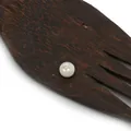 Perle ronde en nacre blanche avec lettre O dorée pour création de bijoux DIY - Blanc 0