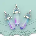Pendenti in cristallo di vetro esagonale sfumato blu e viola con chiusure in argento - Sfumatura Blu Chiaro Scuro Viola (N.16)