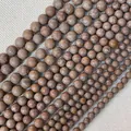 Natural stone round beads for jewelry making in various sizes with spotted texture - Red Spot 6mm