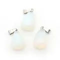Trois pendentifs gouttes en opale avec bélières pour la création de colliers DIY - Opale
