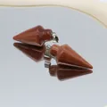 Brown goldstone arrowhead pendant with sparkling gold flecks and silver bail connector - Gold Sandstone