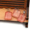 Colgante rectangular de cuarzo rosa con cierre de plata para bisutería artesanal - Cuarzo Sandía