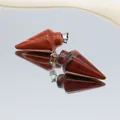 Arrowhead natural red jasper pendants with silver clasps on mirror reflection - Red Jasper