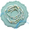 Perle rotonde in amazzonite blu opaca per gioielli fai-da-te e collane artigianali - Amazonite