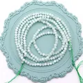 Cuentas redondas facetadas de piedra verde claro para hacer joyas y collares DIY - Larimar