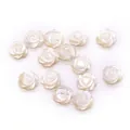 Natural white mother of pearl rose flower beads for DIY jewelry and crafts making - Small / Semi-hole Rose Style (012)